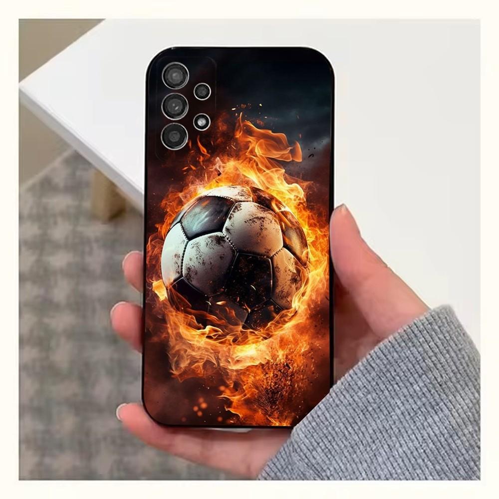 Football Soccer Ball  Phone Case For Samsung S25,S24,S23,S22,S20,S21,S10,Ultra,Plus,Lite,FE,Soft Silicone Black Cover
