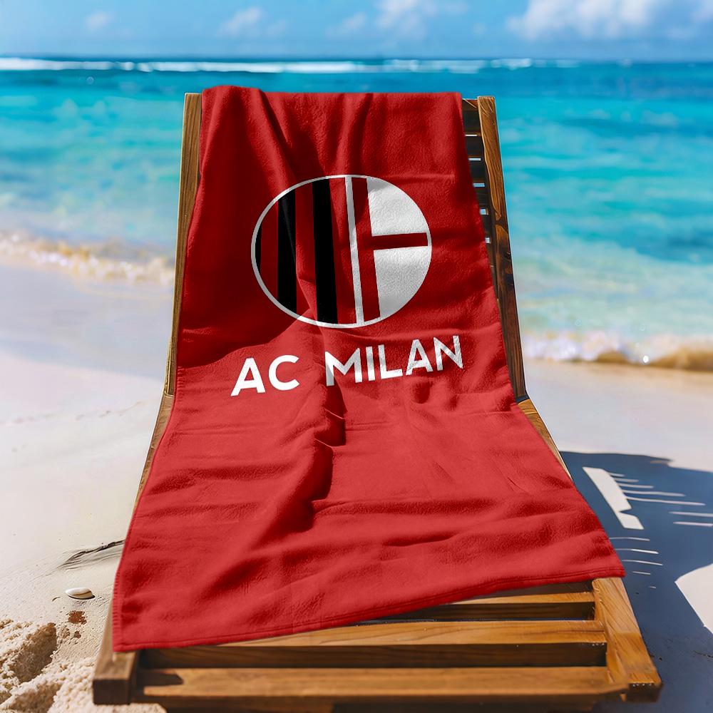 Ac Milan Beach Towel Super Soft Microfiber Quickdry Fabric Comfortable Lightweight