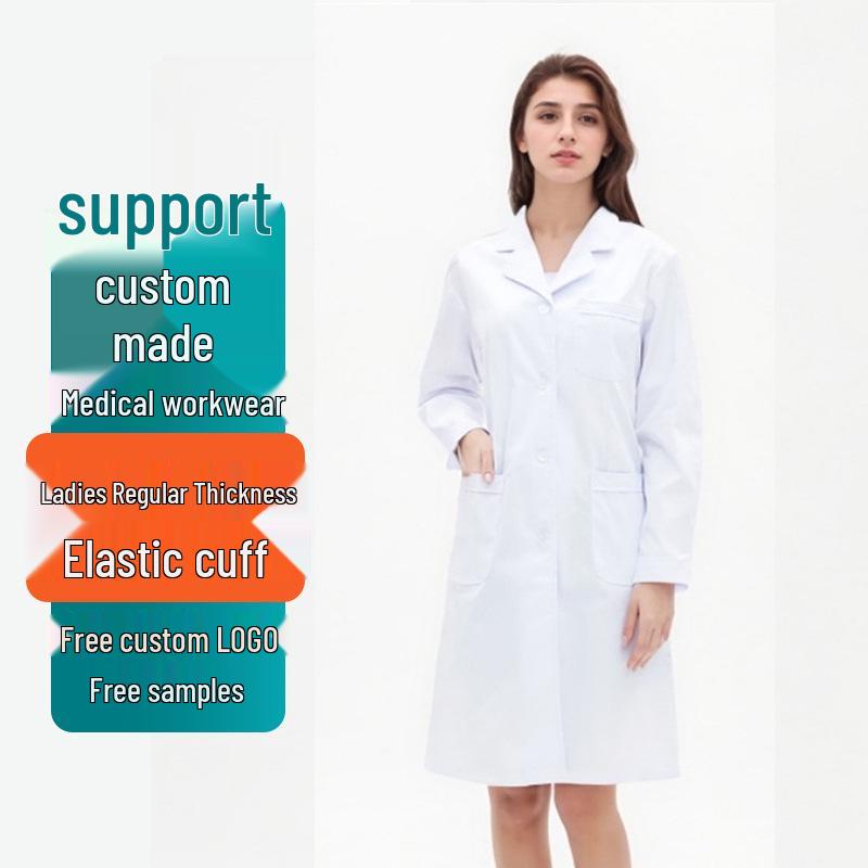 Unisex Custom Logo Long Sleeve Laboratory Coat