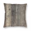 Country Distressed Barn Wood Square Pillowcase Polyester Linen Velvet Printed Zip Decor Throw Pillow Case Car Cushion Case X
