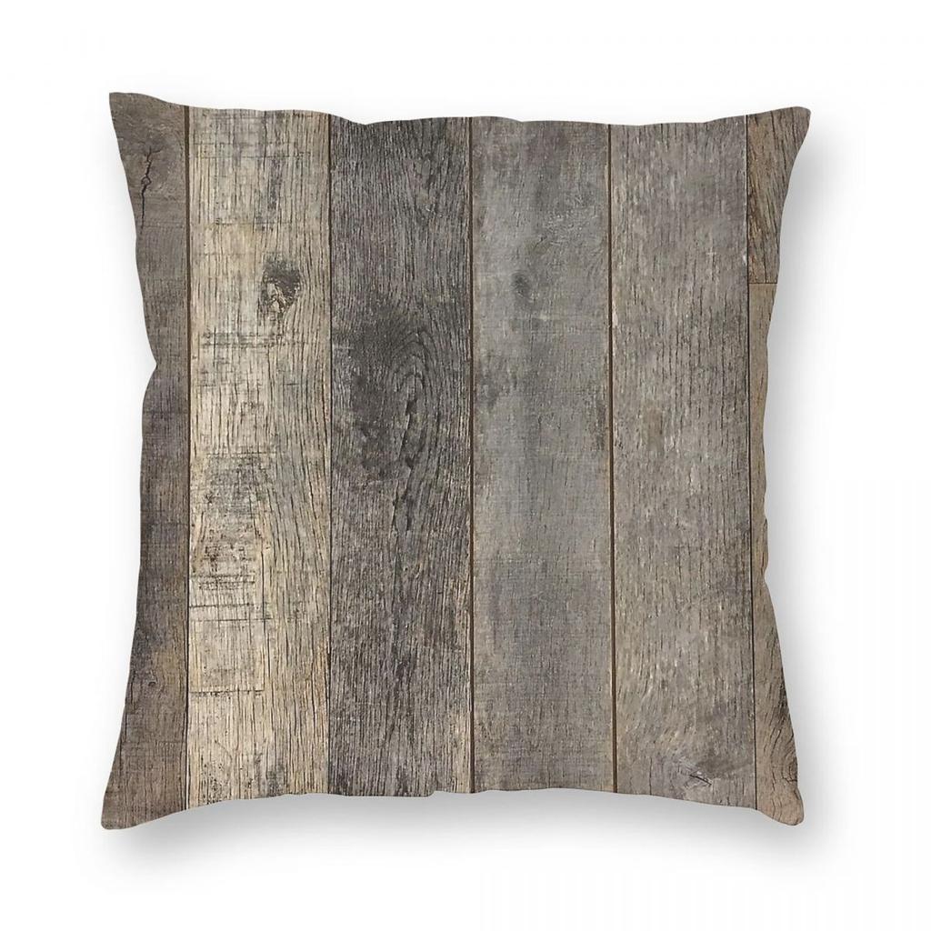 Country Distressed Barn Wood Square Pillowcase Polyester Linen Velvet Printed Zip Decor Throw Pillow Case Car Cushion Case X