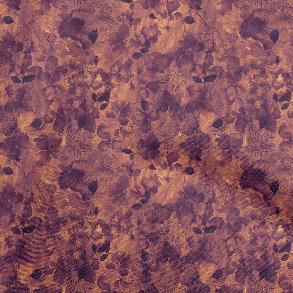 oneOone Cotton Poplin Dark Peach Fabric Abstract Floral Sewing Material Print Fabric By The Yard 42 Inch