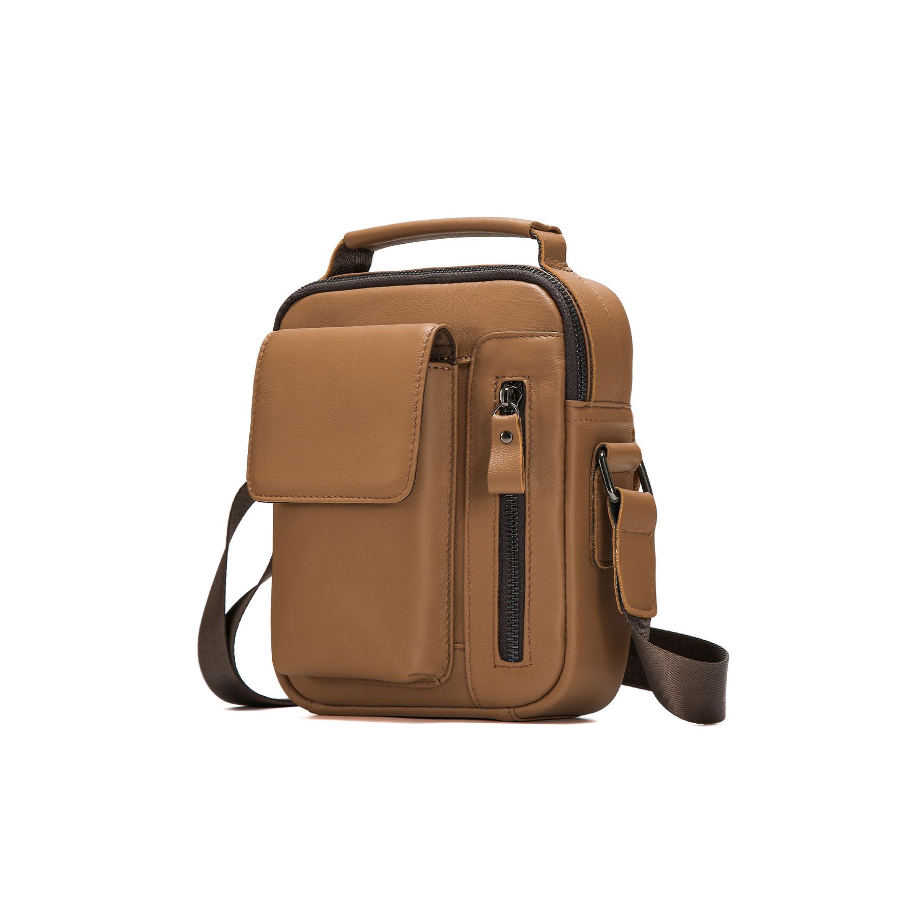 

Retro Messenger Bag Outdoor Casual Multi-Functional Men S Bag Classic Solid Color Leather Bag Shoulder Bag