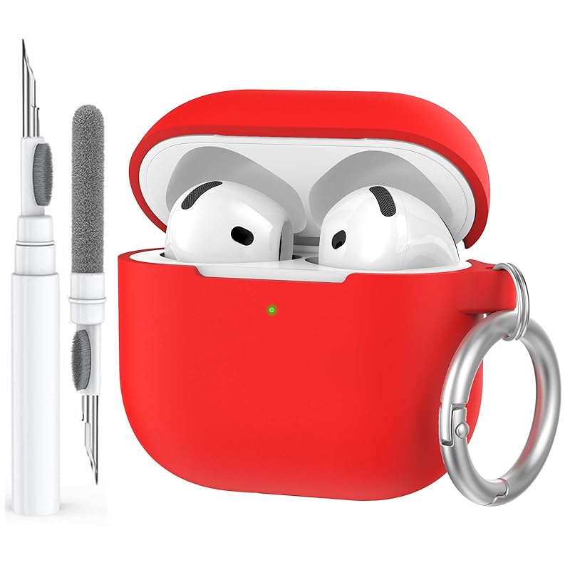 

AhaStyle AirPods 4 case cover (2024) Comes with cleaning kit soft silicone 4th generation full body Shockproof skin Apple 4 compatible USB-C charging
