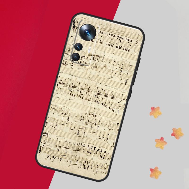 Sheet Music Case For Xiaomi 14 13 15 Ultra 11T 12T 13T 14T Pro Cover For POCO X7 Pro X3 X5 X6 F5 F6 F7