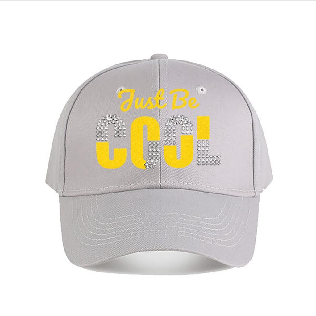 Just Be Cool Rhinestone Glitter Baseball Cap Fashion Unisex Sunhat Womens Outdoor Sports