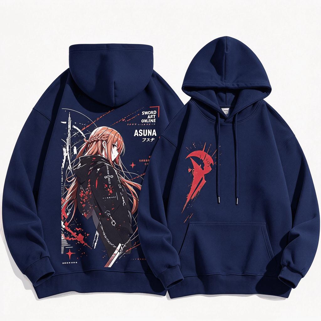Sword Art Online Printed Cotton Neutral O-Neck Short Sleeve Men's and Women's Fashion Oversized Unisex Streetwear Trendy Casual Loose