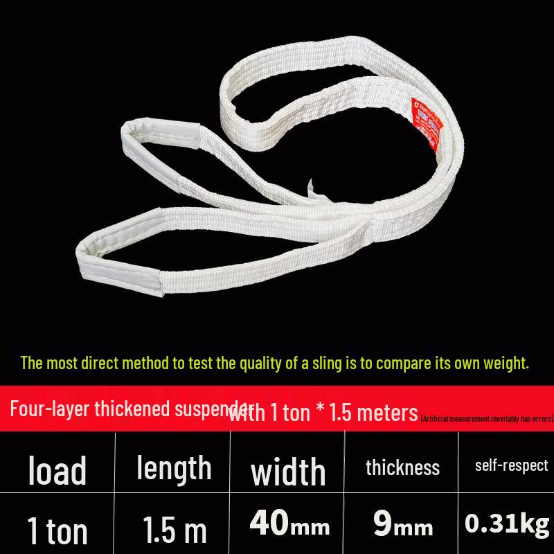 Thickened Acid-Washed Polypropylene Lifting Sling, Canvas Tie-Down Strap for Crane, Hoist, or Forklift