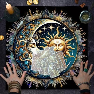 Sun Moon Pattern Tarots Tablecloth Divinations Card Table Cloth Tapestry Astrology Witchcrafts Deck Cloth Decoration