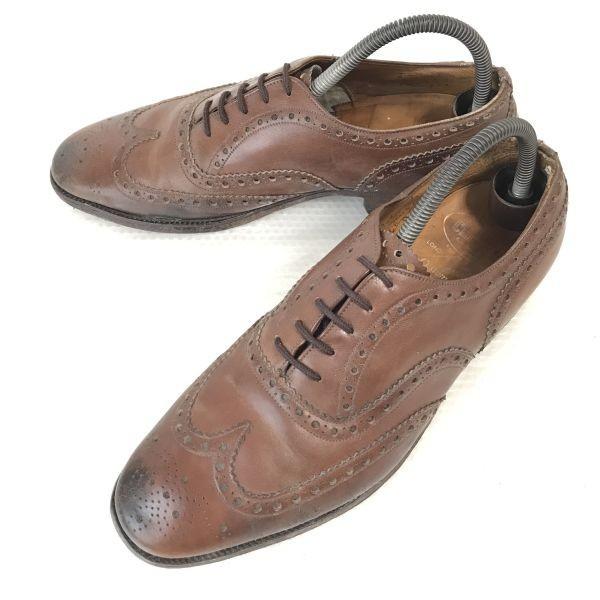 80s-90s Vintage Church's Old Church Leather Full Brogue Wingtip Oxford 8F / 26.5cm / Brown Dress Shoes