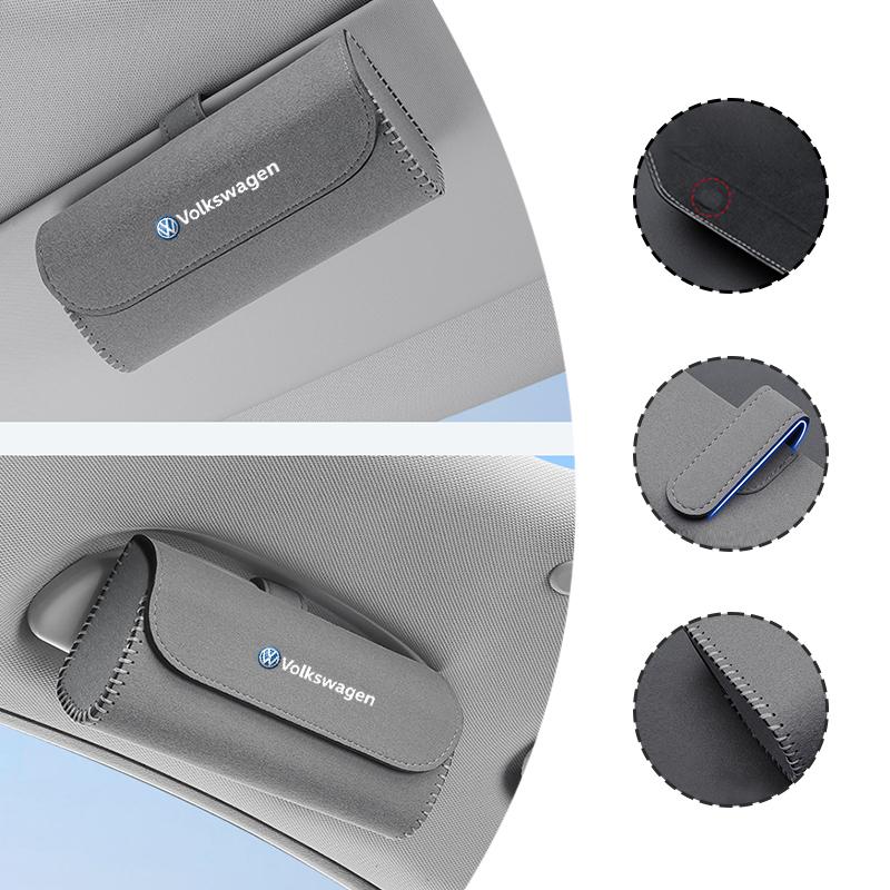 For VOLKSWAGEN VW Car Glasses Case Auto Sun Visor Glasses Clip Card Ticket Holder Multi-Function Holder For VW Volkswagen Golf P