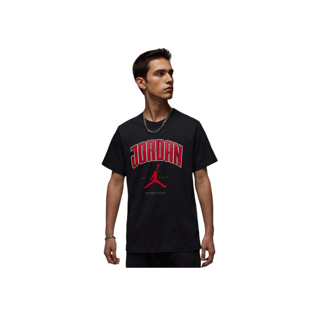 Jordan SS25 Brand Logo Letter Crew Neck Short Sleeve T-Shirt Men T-Shirts Black Fitness-Red HQ0010010