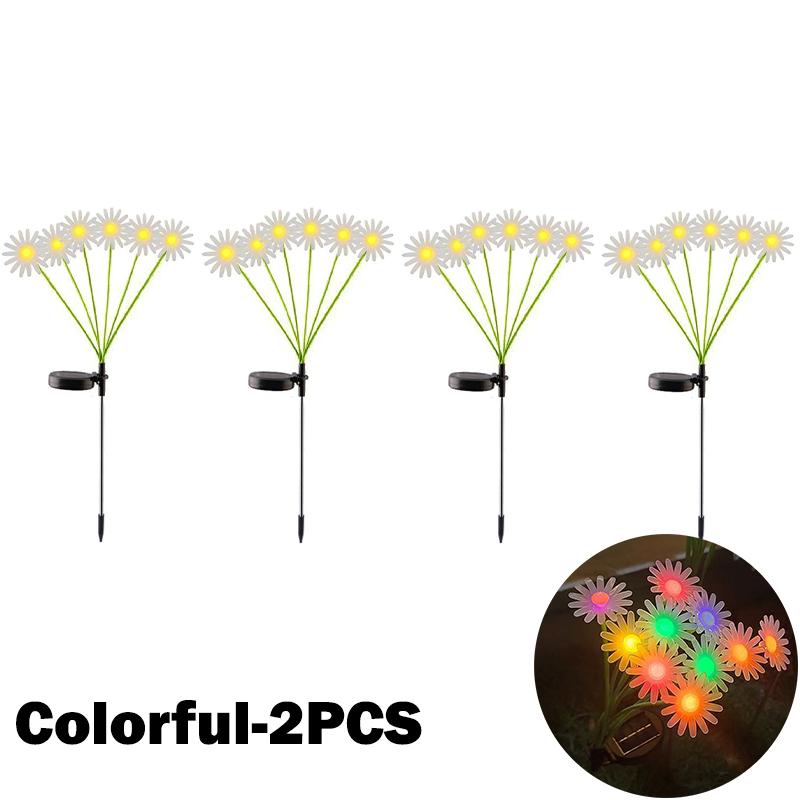 6/8/10LED Solar Daisy Lights Sunflower Lights Outdoor Yard Solar Lawn Landscape Lights Garden Decoration Lamp Pathway Lighting