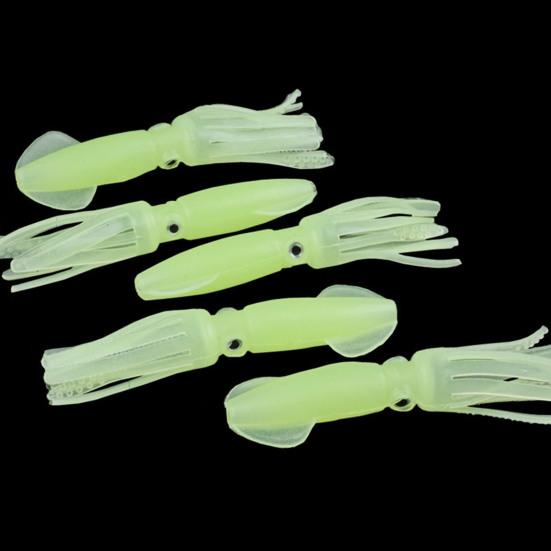 5Pcs Squid Soft Baits Fishing Lures Realistic Looking Natural Swimming Posture Luminous Effect Artificial Soft Fishing Lures