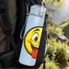 1PC Tongue Out Funny Yellow Emoji Print 750ml Color Plastic Sports Water Bottle Leakproof Flip Straw Lid Suitable for Sports Office Home Use