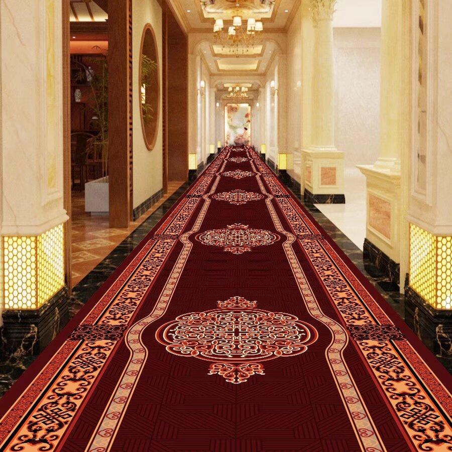 European High End Dining Hall Long Corridor Carpet Commercial Hotel Passageway Carpets Non-slip Home Lobby Carpet Runner Custom