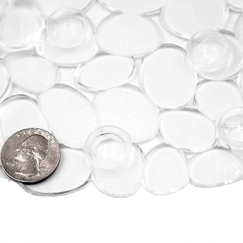 69x36CM transparent white shower mat, a must-have in the bathroom, non-slip design