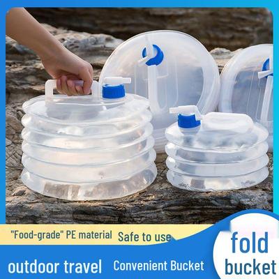 Portable Folding Water Storage Bucket with Faucet for Outdoor, Car, or Kitchen Use