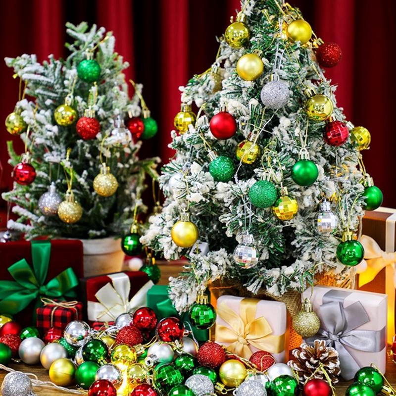 4CM Merry Christmas Decoration 24Pcs Hanging Christmas Ball Xmas Tree Pendant Ornaments for Home Decor Navidad Gifts Accessories