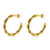 Stainless Steel Earrings, Twist Earrings, Gold C-shaped Earrings, Simple and Fashionable Women's Jewelry