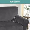 Stretch Velvet Couch Cover for Cushion Couch Covers Sofa Slipcovers with Non Skid Foam Elastic Bottom Furniture Protector