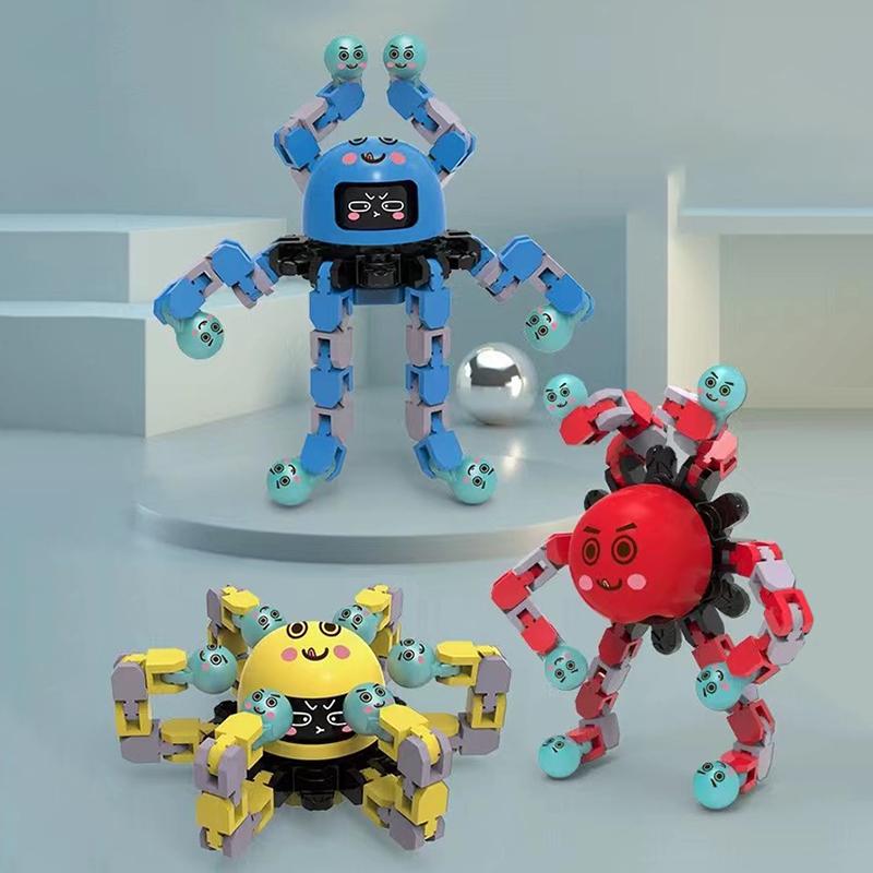 Jouets Gyroscope du Bout des Doigts Décompression Jouets pour Enfants Gyroscope Lumineux à Doigt Déformation Pliante Mécanique DIY Créatif Décompression Jouets de Décompression