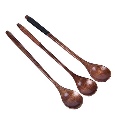 Wooden Spoons Long Handled Spoon Kids Spoon Wood Rice Soup Dessert Spoon