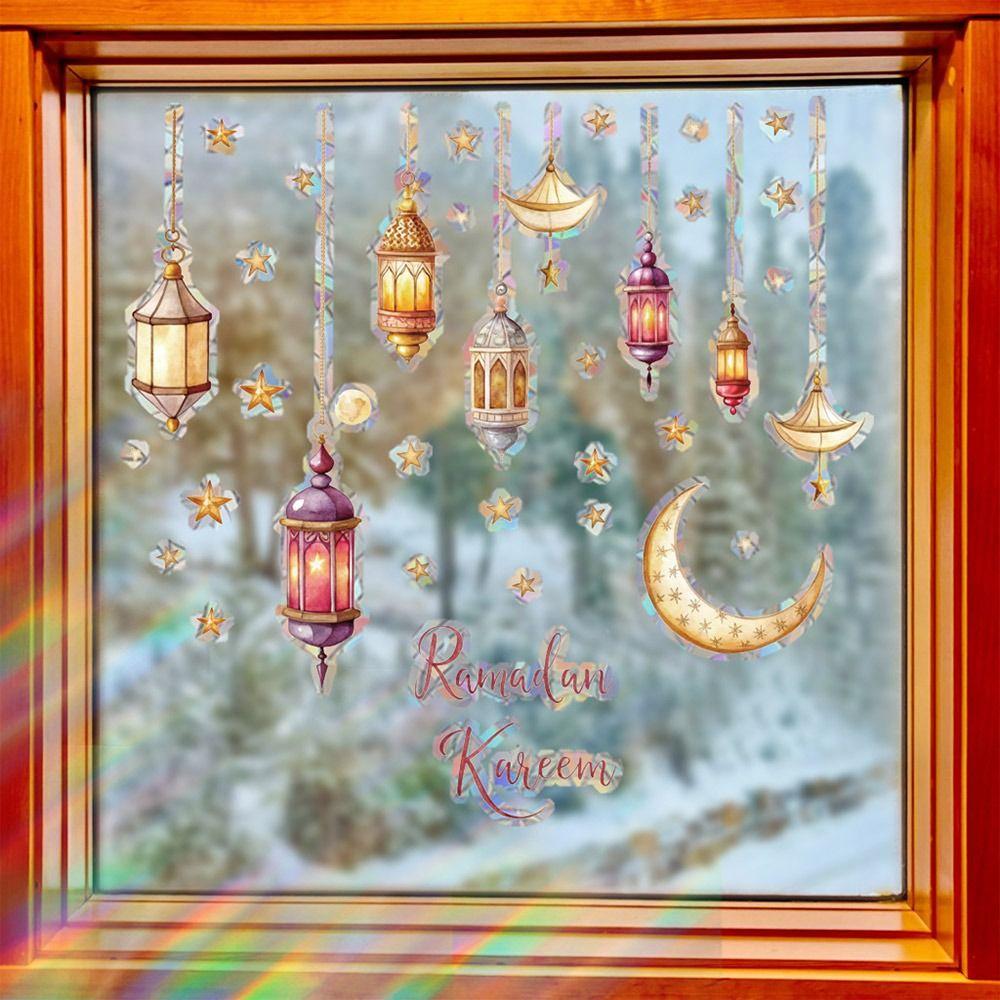 Hvězda Měsíc Ramadan Kareem Samolepky Lucerna Hrad Nástěnná Malba Eid Mubarak Samolepky na Zeď Festivalové Potřeby