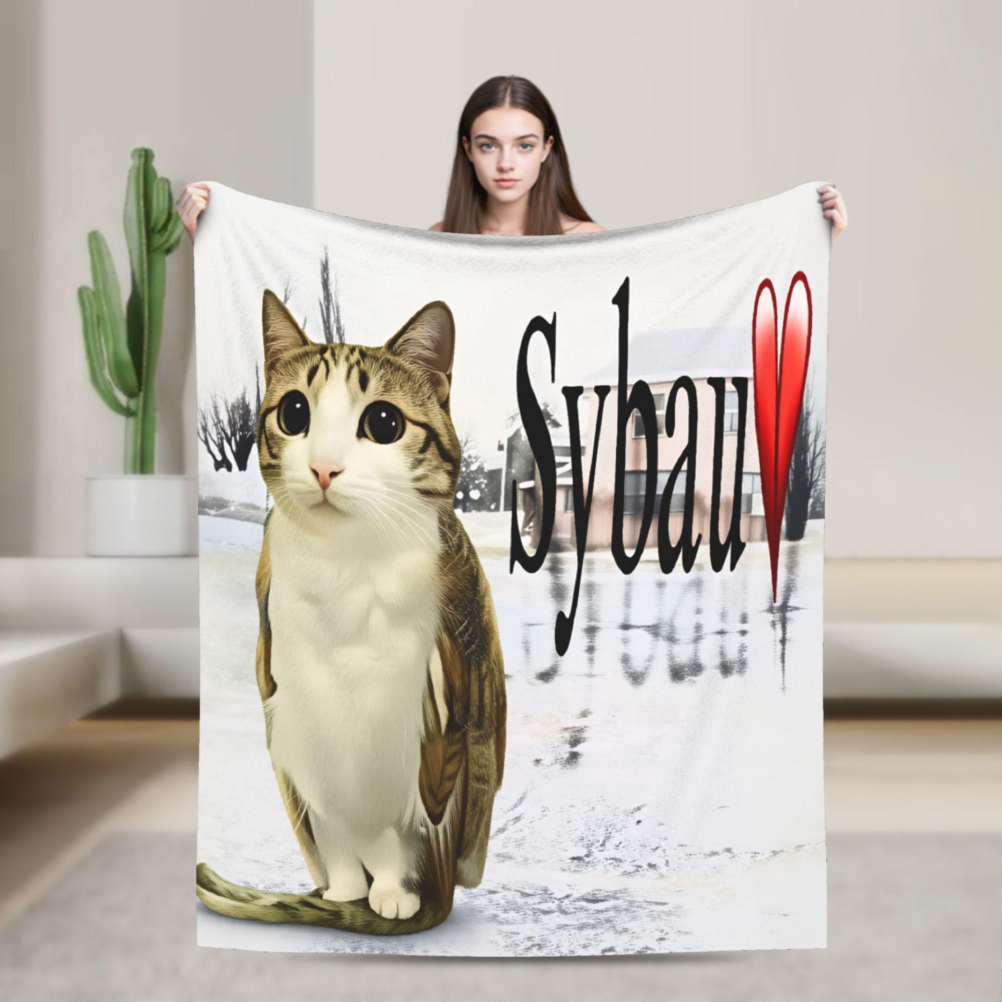 Helenal Unisex Meowl Meme Fuzzy Blanket Cat Owl Brainrot 90S Novelty Throw Blanket For Sofa Bedding Lounge 200X150cm Bedspreads
