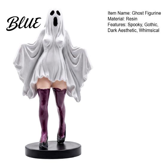 Decorative Ghost Figure for Photo Props Gothic Lady Sculpture  Halloween Resin Shrouded Woman Figurine  Mythical Artistic Ornament Bar Decor