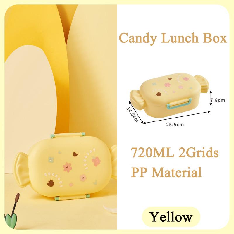 Lovely Bento Box Children Adult Lunch Box with 2 Compartments Leak-Proof Lunchbox Bento Box for Dining Out Work School