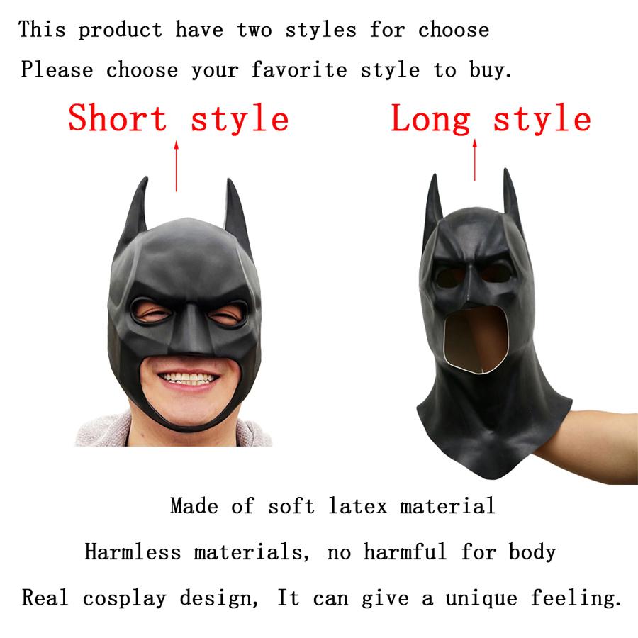 Two Styles Cosplay Movie Character Super Cool Bat Hero Funny Halloween Mask Half Face Head Cover Carnival Party Costume Props