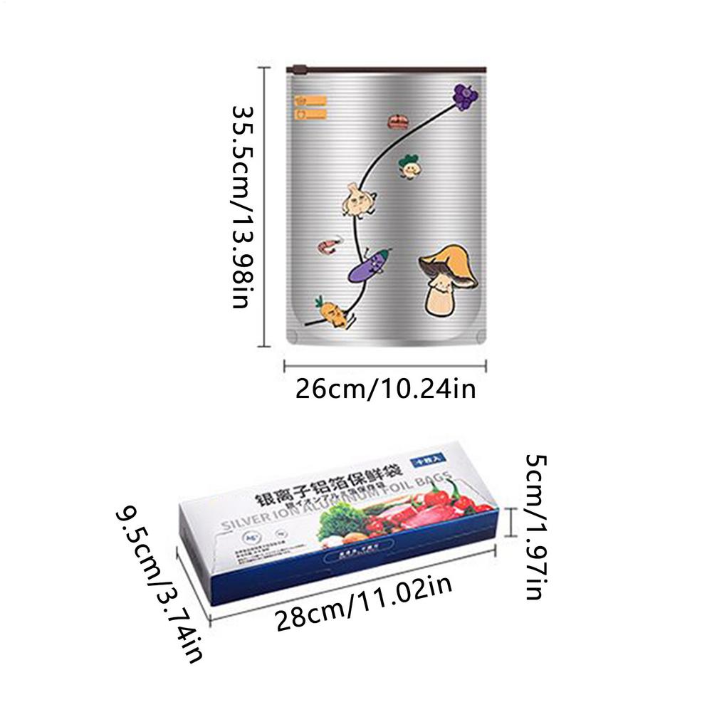 Aluminum Foil Storage Bags Vacuum-sealed Zipper Pouch Vertical Reusable Aluminum Freezer Bags for Food Packaging Pantry S серый 2090₽