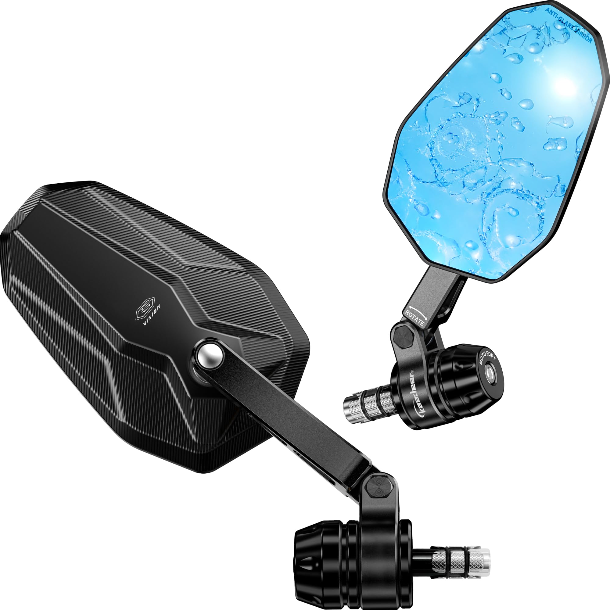 

Kaedear Мотоциклетный Складной 10мм и Левый и Правый Универсальный Синий Алюминий Техосмотр Черный Супер Четкий Уменьшенный ЧПУ Ржавчина Широкий Шесть Видение