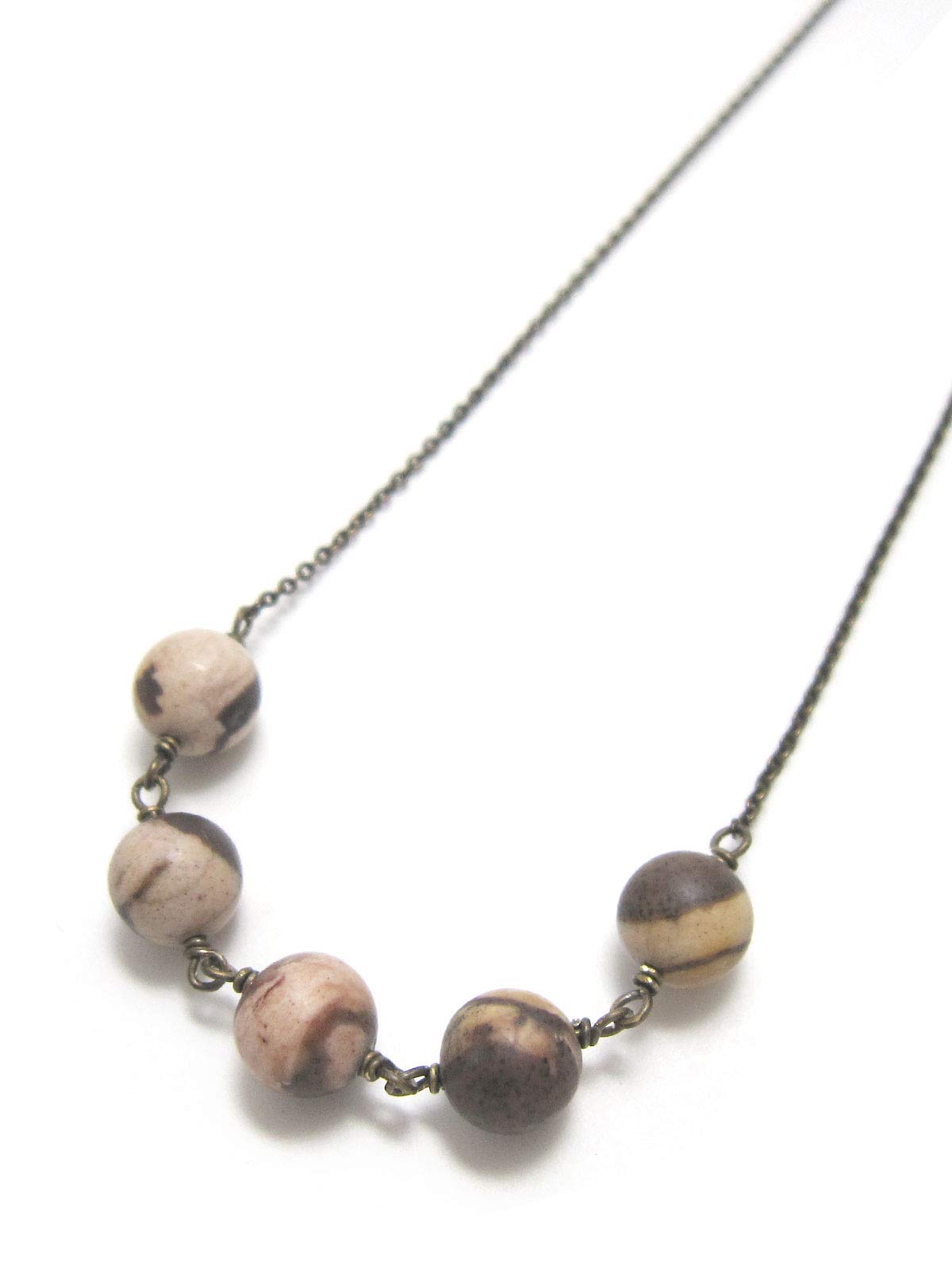[Cherry] A850 Frost Jasper Cappuccino Collar Necklace, Natural Stone, Power Stone, Jasper