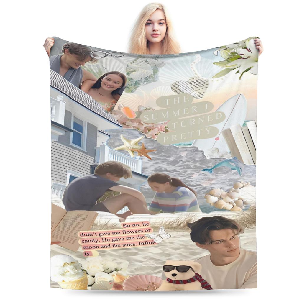 TSITP Plush Blanket Students The Summer I Turned Pretty Flannel Throw Blanket For Living Room Warm Soft Quality Bedspread