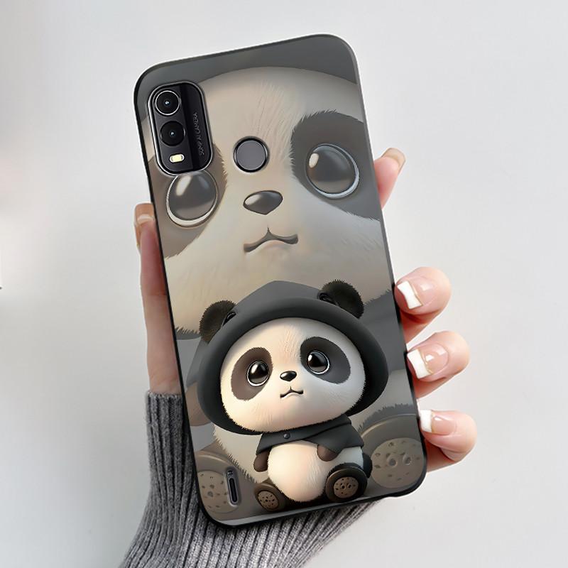 Dreamy Black Case For Nokia G11 Plus Elegant Butterfly Wildflower Pattern Shell With Jelly Color Shockproof Bumper Soft Cover