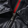 KAISER Men's Lapel Lychee Grain Cowhide Leather Motorcycle Jacket