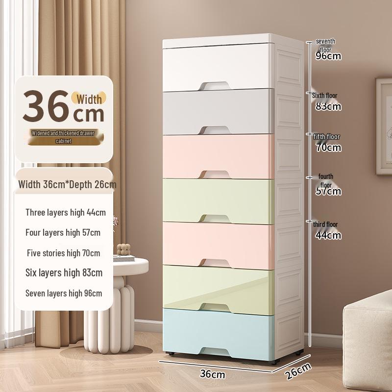 Five-Drawer Plastic Storage Cabinet for Household Organization