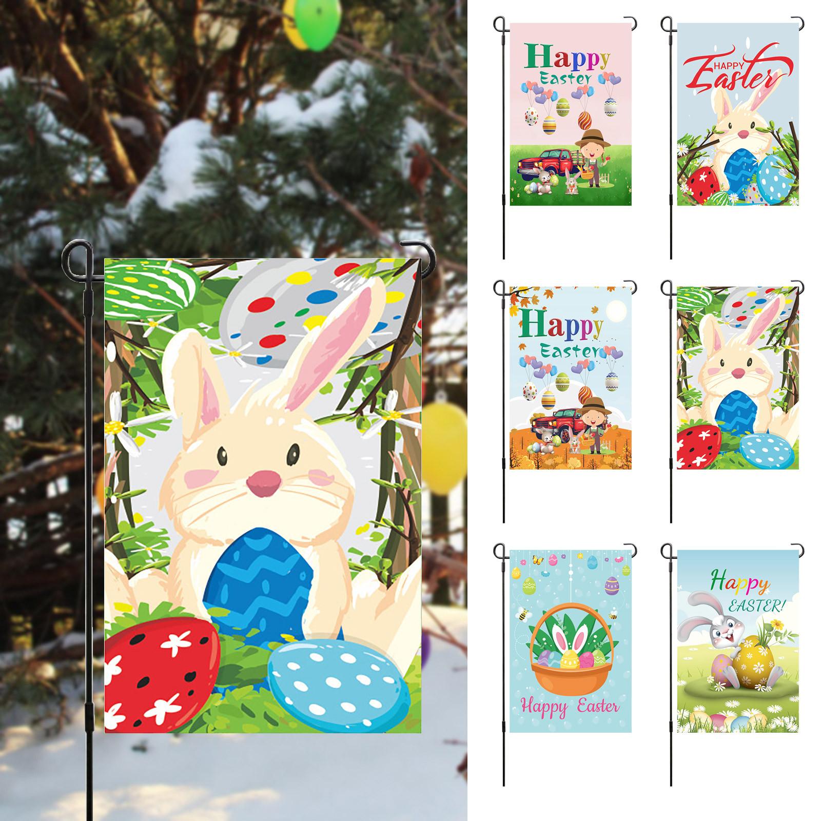 

Пасхальный садовый флаг, вертикальный двусторонний пасхальный кролик, флаг с кроликом, весенний декор для двора, 11,8 х 17,7 дюйма
