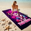 1PC Custom Name "Powerful Pink Warrior" Beach Towel Highly Absorbent And Sand-Resistant Towel for Swimming, Pool, Yoga, And Travel Lightweight