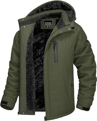 TACAVSEN Waterproof Large Winter Mountain Climbing Windbreaker Bike Snow Army Green L Jacket, Men's, Size, Warm, Plain, Stylish, Wear, Wear, Jacket,