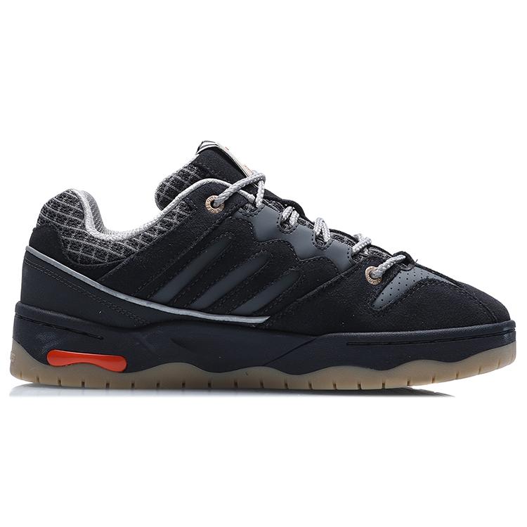 Li Ning Skateboard Shoes Men's Low top Ebony Black AGCQ323-1