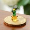 Miniatur Kaktus Figur aus Kunstkristall Handgeblasenes Glas Topfpflanze Ornament für Zuhause Büro Schreibtisch Tischplatte Auto Innenraum Armaturenbrett Dekoration