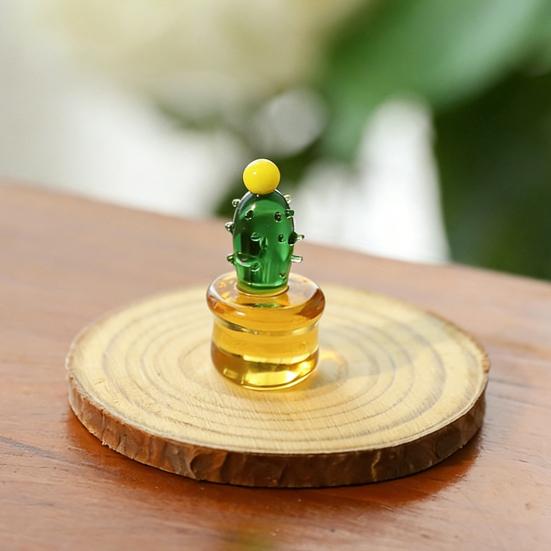 Miniatur Kaktus Figur aus Kunstkristall Handgeblasenes Glas Topfpflanze Ornament für Zuhause Büro Schreibtisch Tischplatte Auto Innenraum Armaturenbrett Dekoration