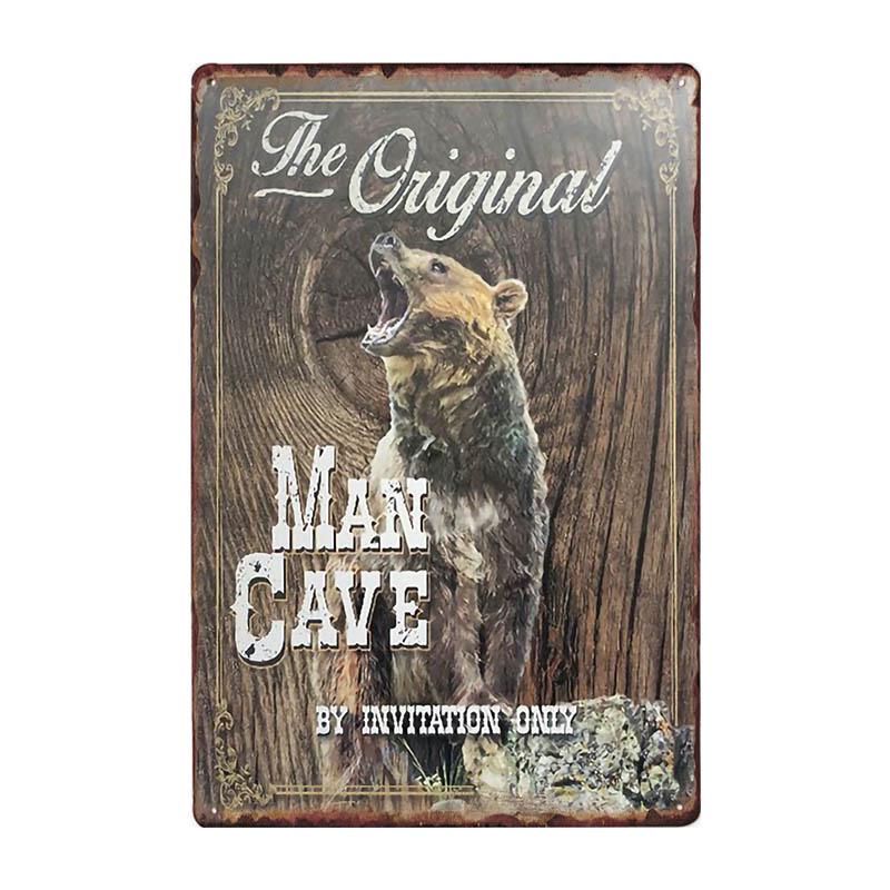 Man Cave Rule Metal Tin Sign Vintage Poster Home Bar Hotel Wall Painting Plaque Party Bar Public Decor 20*30 CM