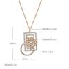 New Fashion Square Wide Pendant Necklace For Women  Rose Gold  Color Mix Boho Crystal Flower Ethnic Retro Jewelry