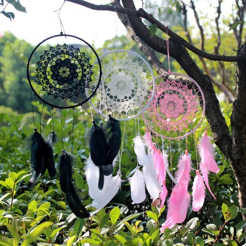 Dreamcatcher Feather Plush Originality Handmade Pendant Decorated Colors Four