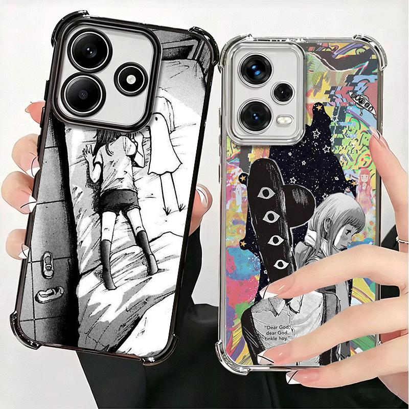 Oyasumi Punpun Anime Soft Phone Case For Xiaomi Redmi Note 14 15 Pro Plus 13 12 11S 11T 5G 10 9S 9 Plating Anti-Fall Fundas