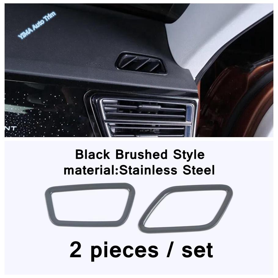 Door Handle Holder Window Lift / Storage Box Upper Decor Cover Trim Black Brushed For VW Volkswagen Atlas / Teramont